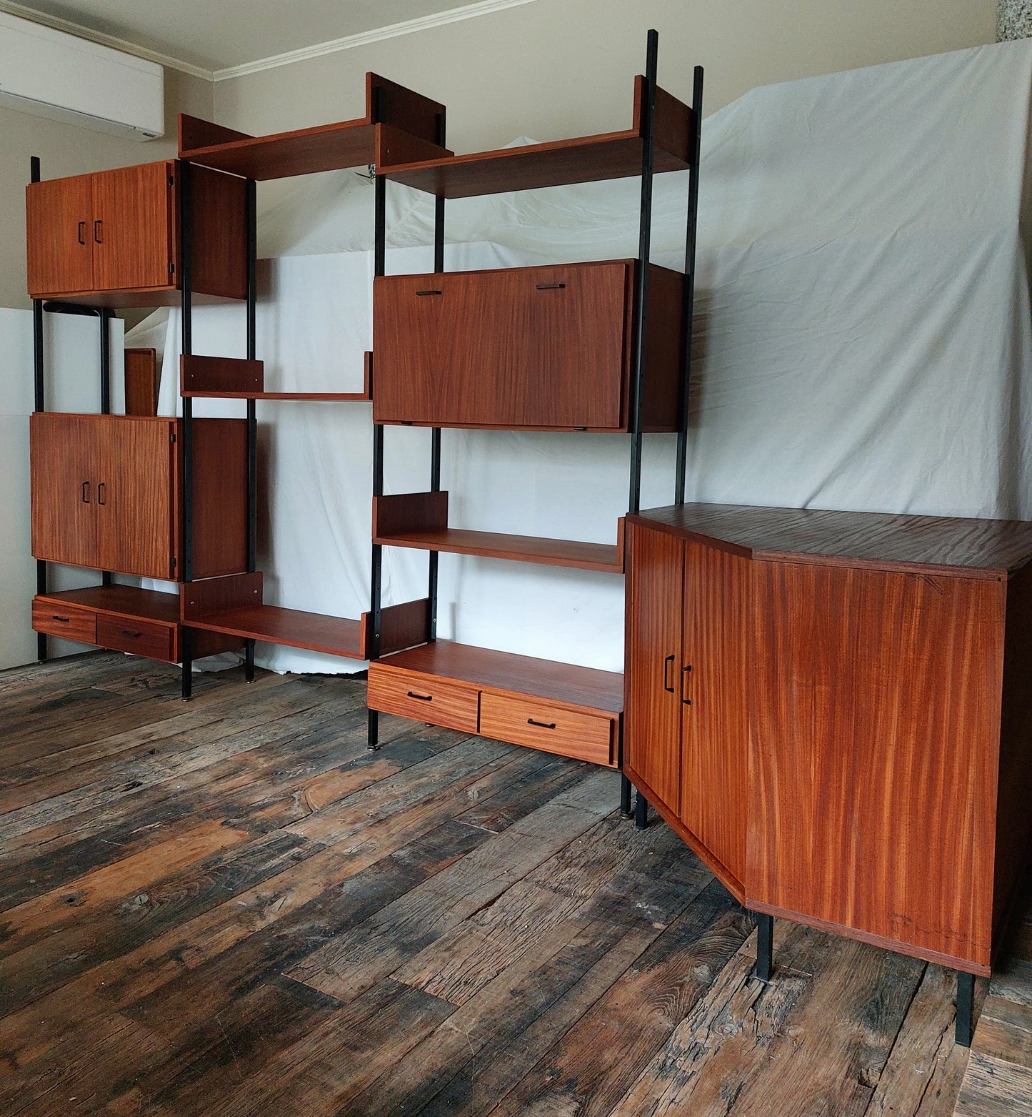 Vintage modulair wandmeubel