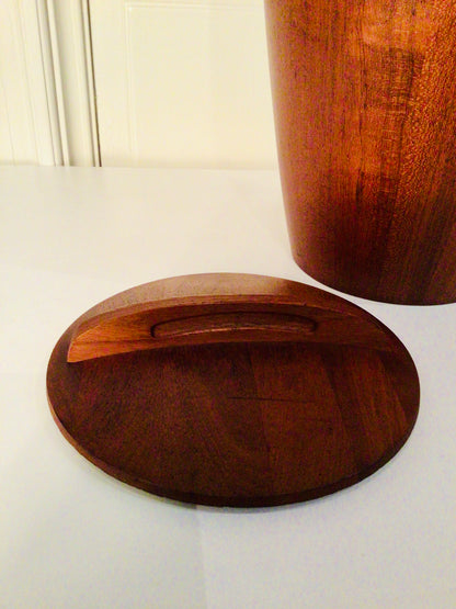 Vintage Deense ijsemmer in teakhout