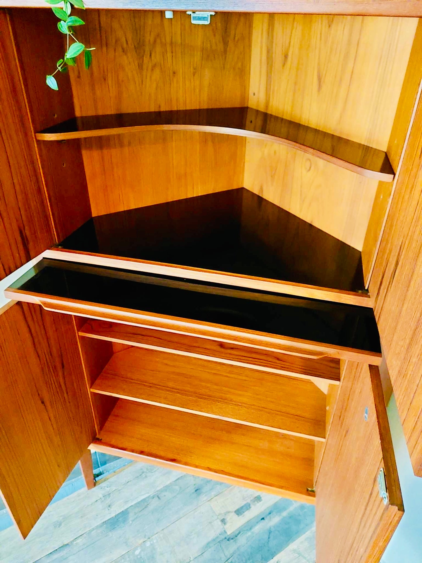 Vintage Deense hoekbarkast