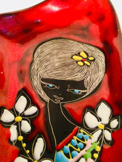 Vintage Italiaans wandkeramiek-schaaltje