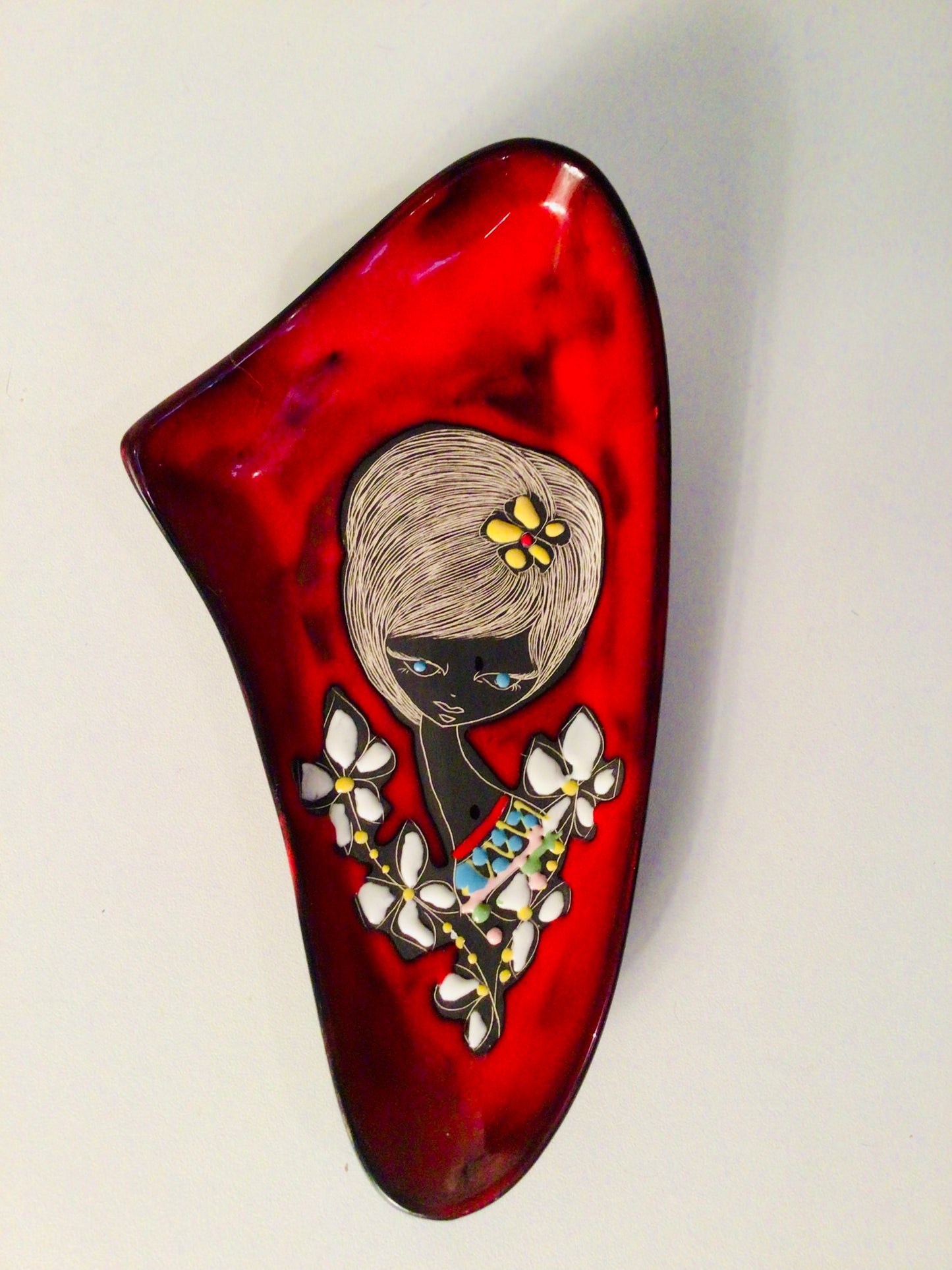 Vintage Italiaans wandkeramiek-schaaltje