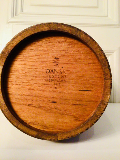 Vintage Deense ijsemmer in teakhout