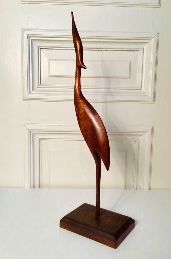 Vintage XXL teakhouten vogel