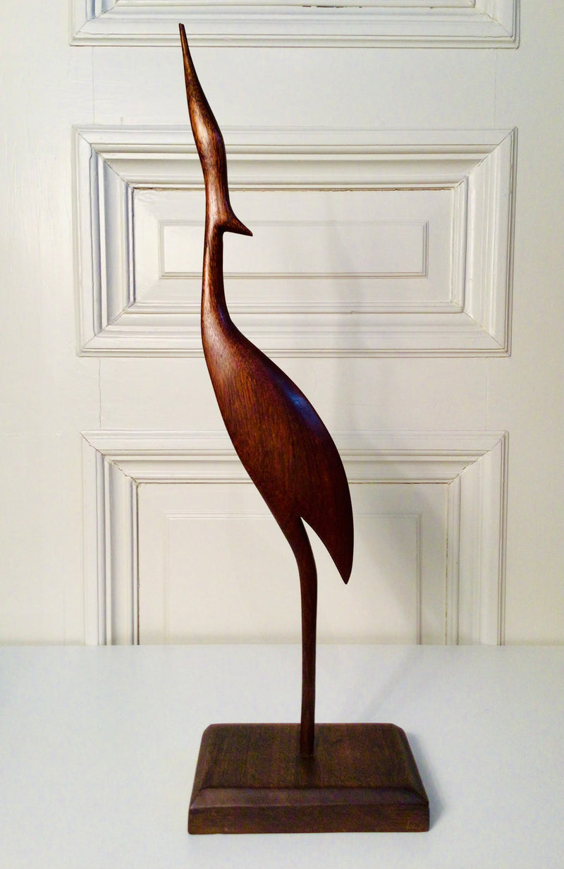 Vintage XXL teakhouten vogel