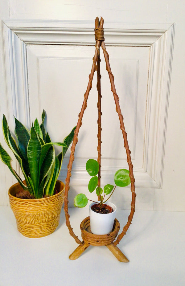 Vintage bamboe plantenstaander