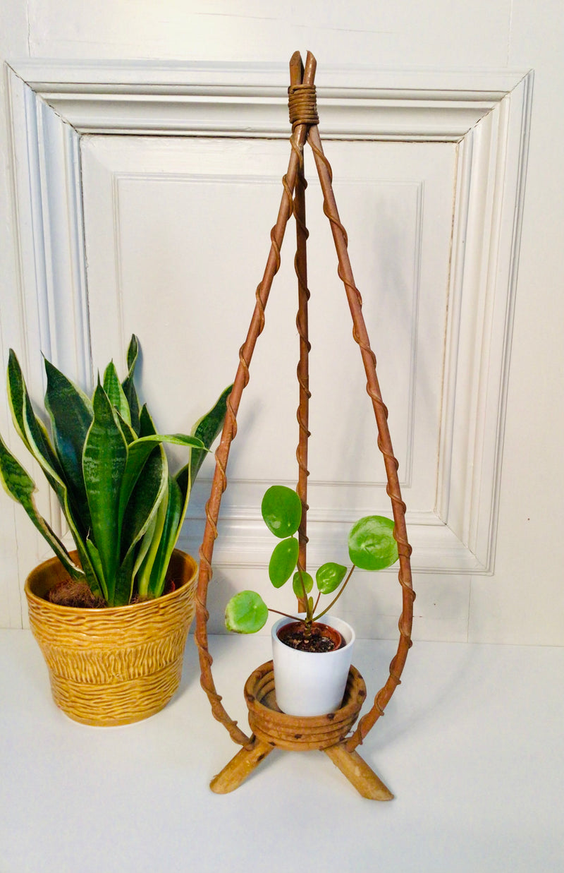 Vintage bamboe plantenstaander
