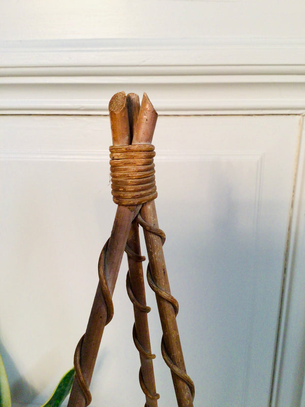 Vintage bamboe plantenstaander