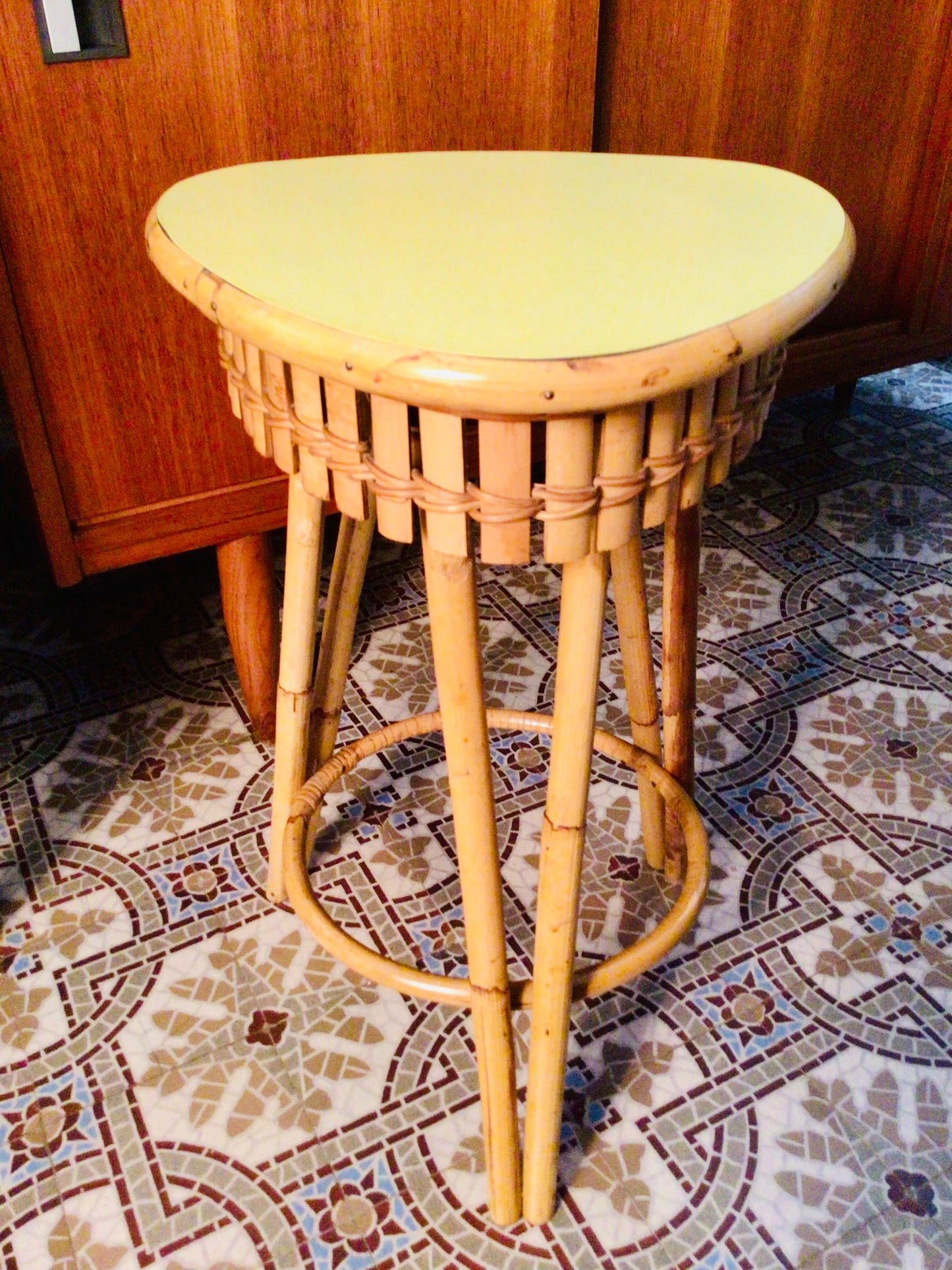 Vintage bamboe bijzettafel