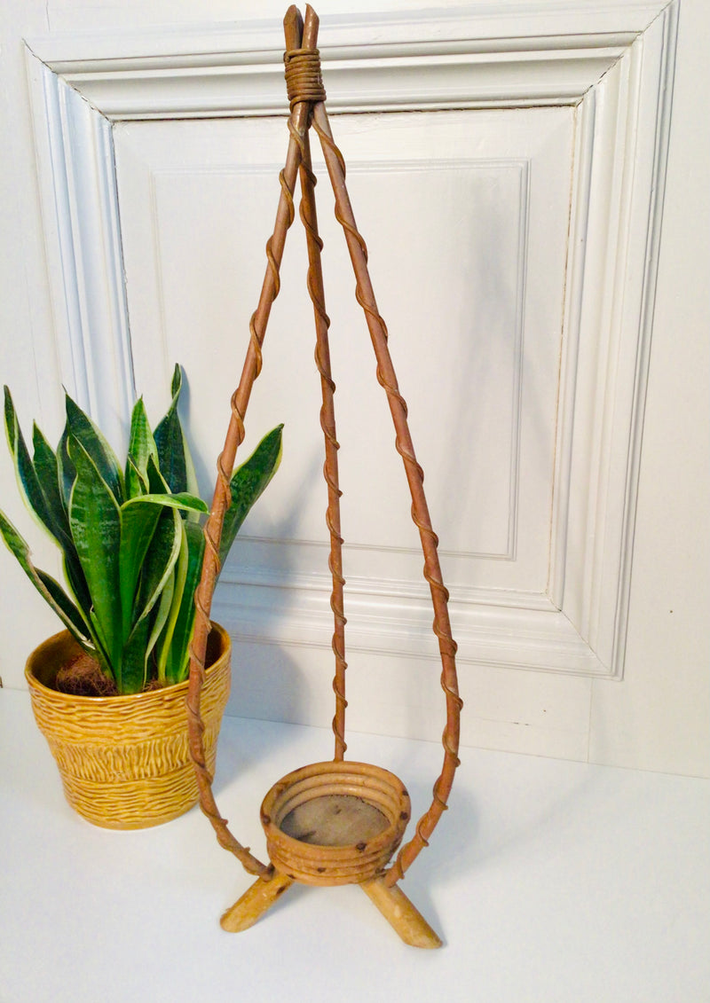 Vintage bamboe plantenstaander